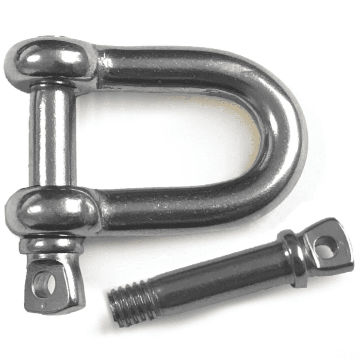 4mm A4 316 Stainless Steel D Shackle With Screw Pin Rigging Lock