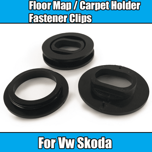 4X (4X4) Black Plastic Fastener Clips Locks for VW Skoda Floor Mat Carpet
