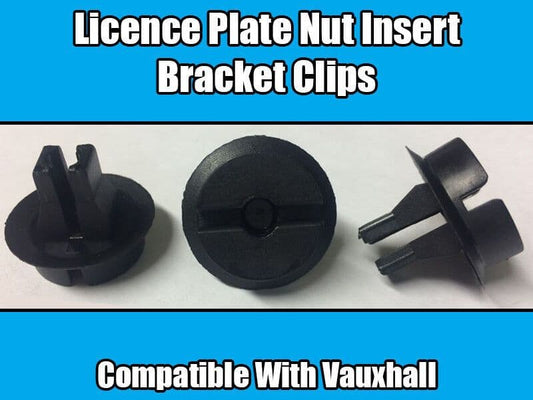 4x Black Nut Insert Clips for Vauxhall Licence Number Plate Bracket