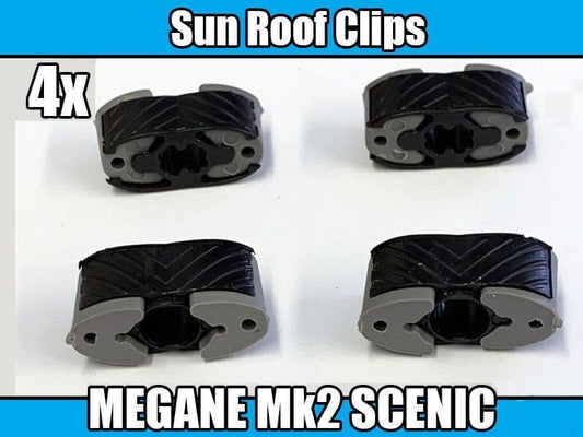 4x Black Plastic Clips for Renault Megane Mk2 Scenic Mk2 Sunroof Repair