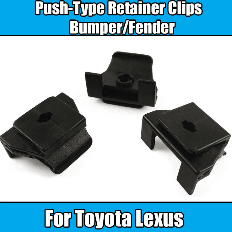 4x Black Plastic Clips for Toyota Lexus Push Type Bumper Cover Clip ...