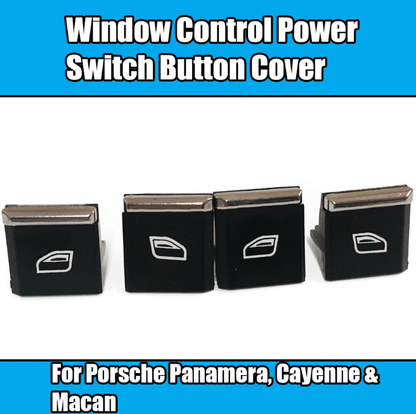 4x Chrome Window Control Switch Button Cover for Porsche Panamera Trim