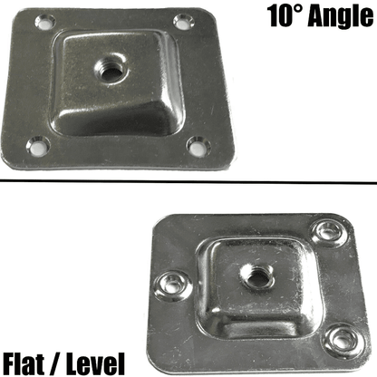 4x Furniture Leg Mounting Plate Flat/Angled Wood Metal Dowel