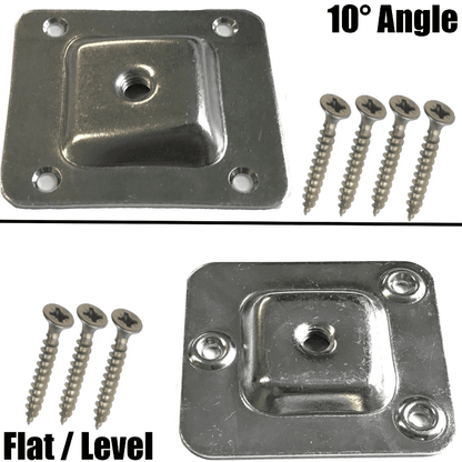 4x Furniture Leg Mounting Plate Flat/Angled Wood Metal Dowel
