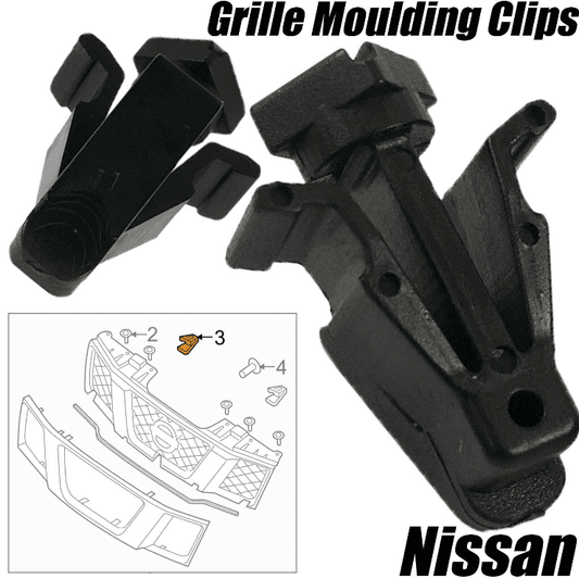 4x Upper Grille Moulding Fixing Clips for Nissan Nv200 Fx35 Cube Pathfinder