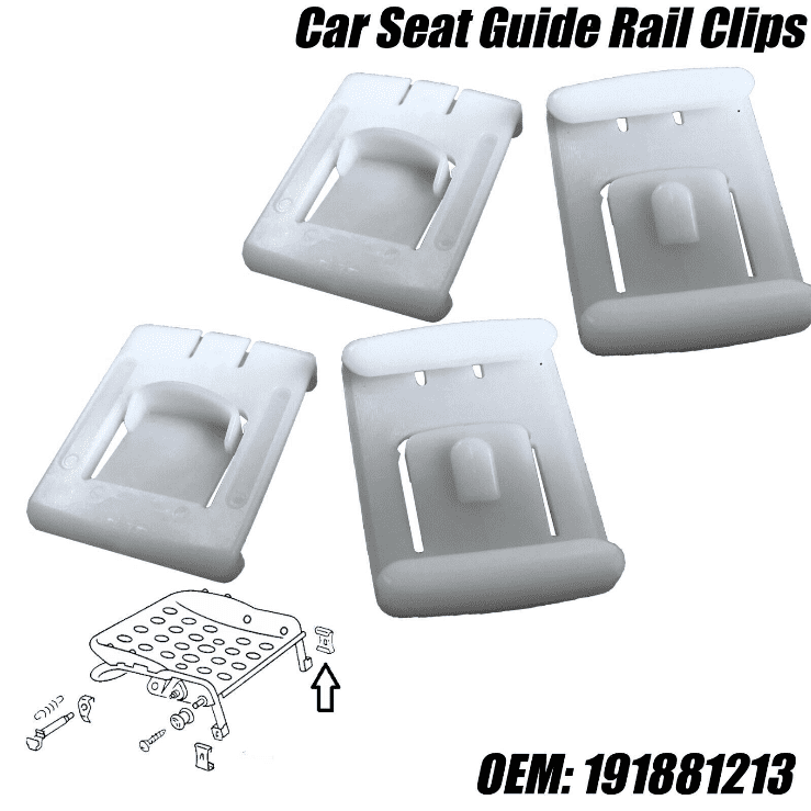 4x White Plastic Seat Runner Guide Clips for VW Golf Mk1 Mk2 Mk3 Gti Vr6