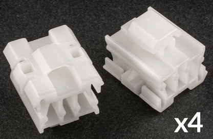 4x White Plastic Trim Clips for Mercedes E-Class W124 Body Door Moulding