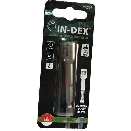 5/16" 8mm Timco Index Stainless Steel Professional Magnetic Hex Drive Bit Holder
