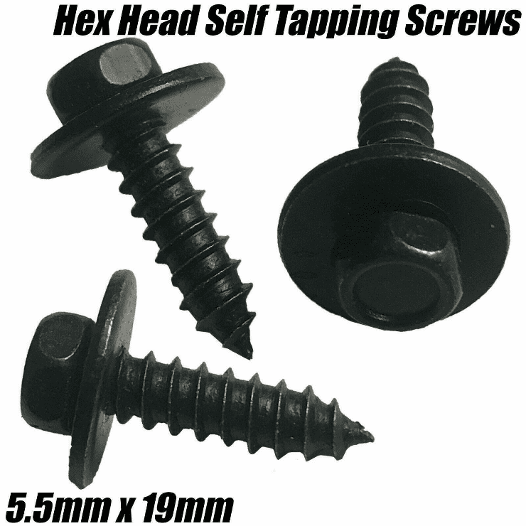 5.5mmx19mm Self Tapping Screws W/ Washer + 4.2mm No.8 Speed Fasteners U Nuts