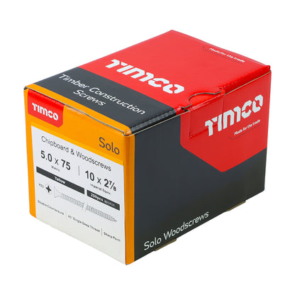 200x Timco 10G 5mm Solo Wood Screws Zinc Yellow Pozi Countersunk 20mm - 120mm