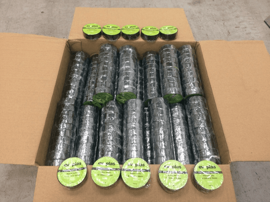 500x Black PVC Electrical Insulating Tape Rolls of 5 Meters each