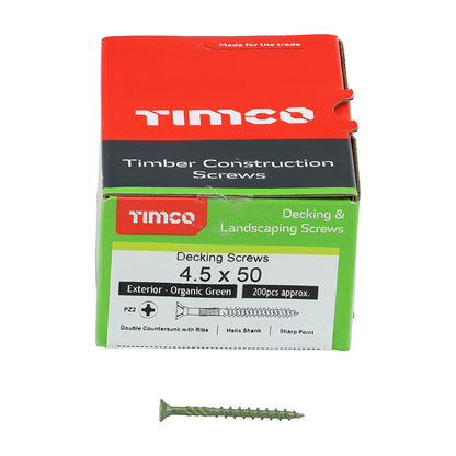 9G 4.5mm Green Weather Treated Wood Screws For Decking & Fence