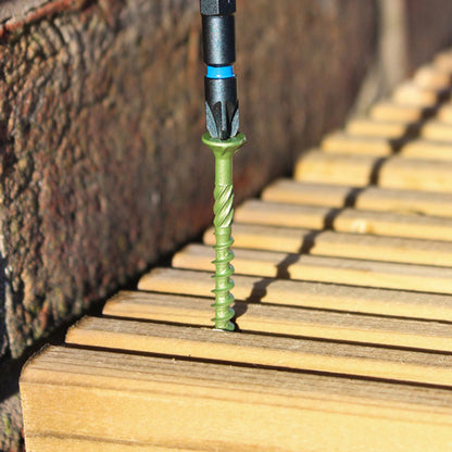 9G 4.5mm Green Weather Treated Wood Screws For Decking & Fence