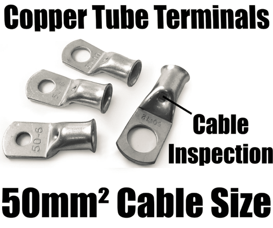 50mm&sup2; Cable Copper Tube Terminals Battery Welding Solder Lug Ring