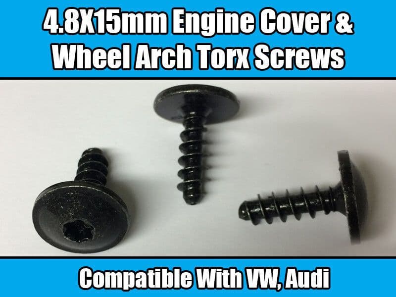 50x 4.8X15mm Torx Screws for VW Audi Engine Cover Tray Splashguard Wheel Arch