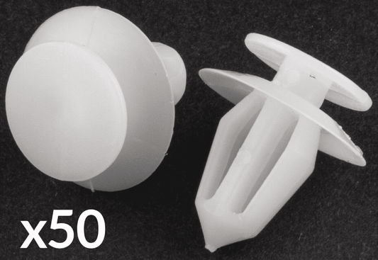 50x 8mm White Plastic Clips for Vauxhall Astra Door Card Panel Cover Wing Mirror