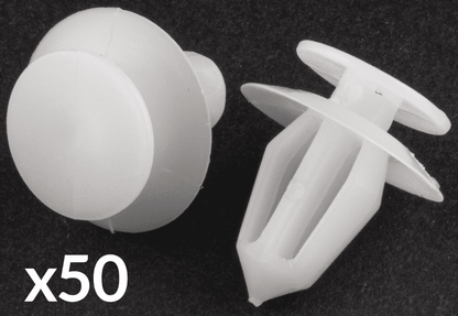 50x 8mm White Plastic Clips for Vauxhall Corsa Door Card Panel Cover Wing Mirror