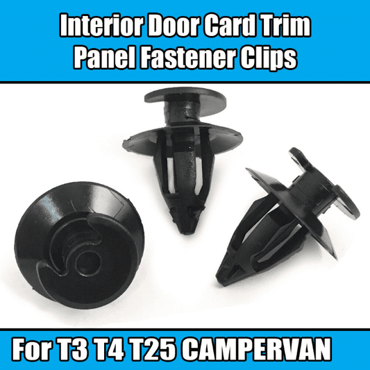 50x Black Clips for VW T3 T4 T25 Camper Van Interior Door Card Panel Trim Lining