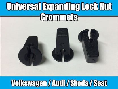 50x Black Expanding Lock Nut Grommets for VW Audi Skoda Wheel Arch Bumper Panel