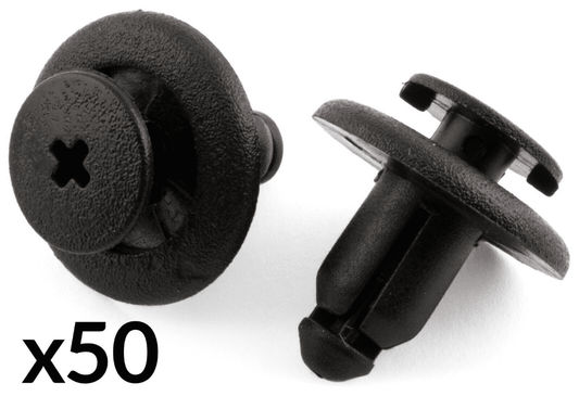 50x Black Plastic 8mm Wheel Arch Lining Clips for Honda Mazda Toyota Nissan