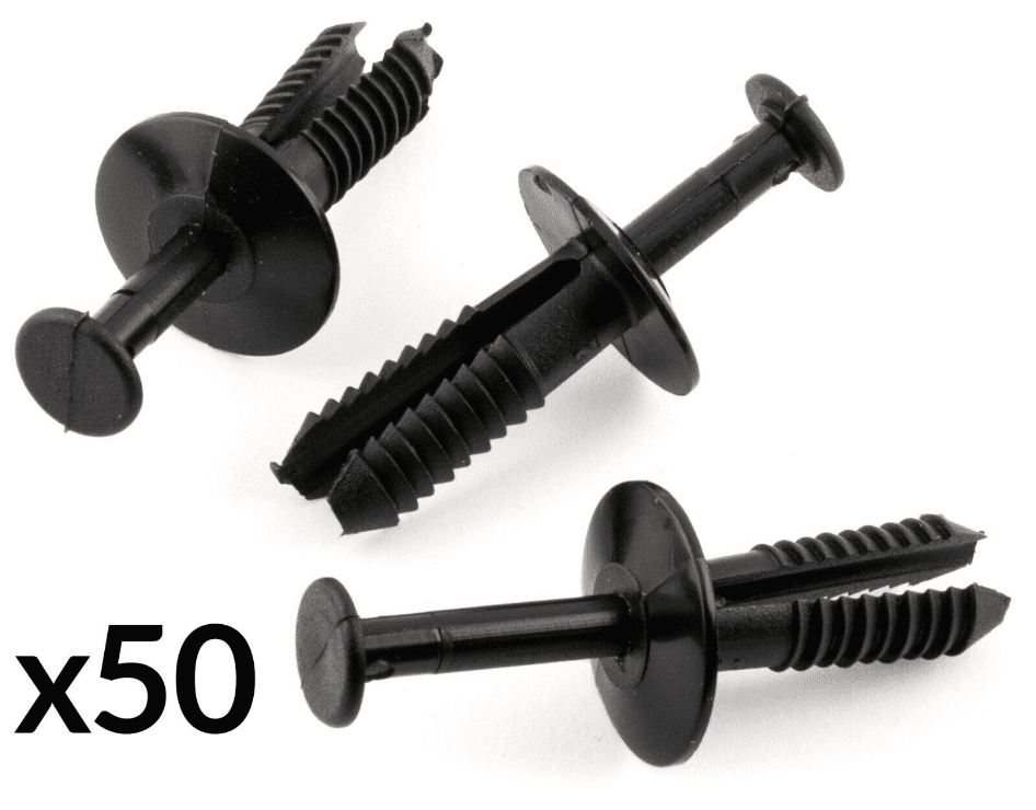 50x Black Plastic Clip for BMW Wheel Arch Bumper Body Panel 6mm Fascia