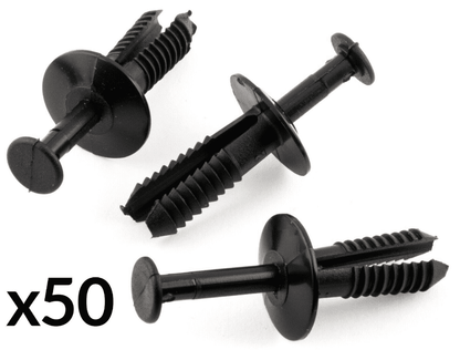 50x Black Plastic Clip for BMW Wheel Arch Bumper Body Panel 6mm Fascia