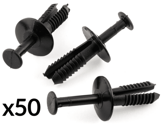 50x Black Plastic Clip for BMW Wheel Arch Bumper Body Panel 6mm Fascia
