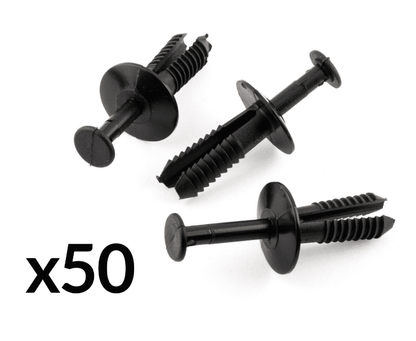 50x Black Plastic Clip for BMW Wheel Arch Bumper Body Panel 6mm Fascia