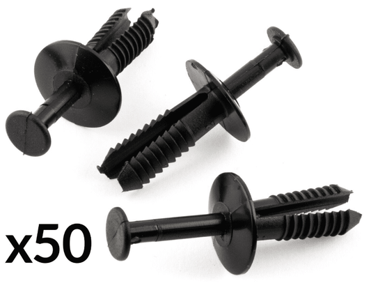 50x Black Plastic Clip for Vauxhall Wheel Arch Bumper Retaining Panel 6mm Fascia