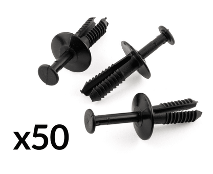 50x Black Plastic Clip for Vauxhall Wheel Arch Bumper Retaining Panel 6mm Fascia