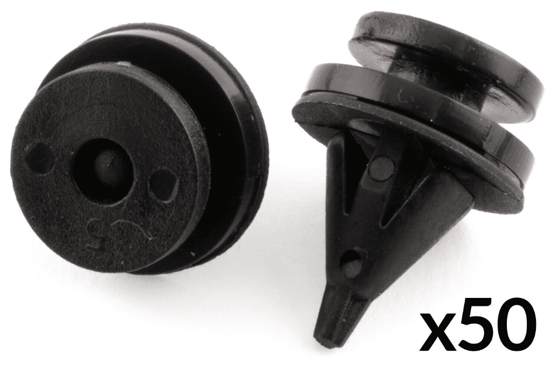 50x Black Plastic Clips for Renault Interior Door Card Trim Panel Fastener