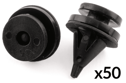 50x Black Plastic Clips for Renault Interior Door Card Trim Panel Fastener