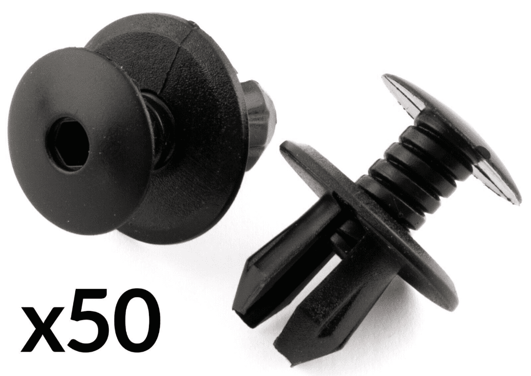 50x Black Plastic Clips for VW Caddy Trim Panel Lining Fixings Fasteners
