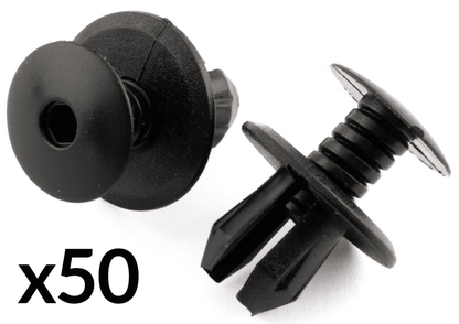 50x Black Plastic Clips for VW Caddy Trim Panel Lining Fixings Fasteners