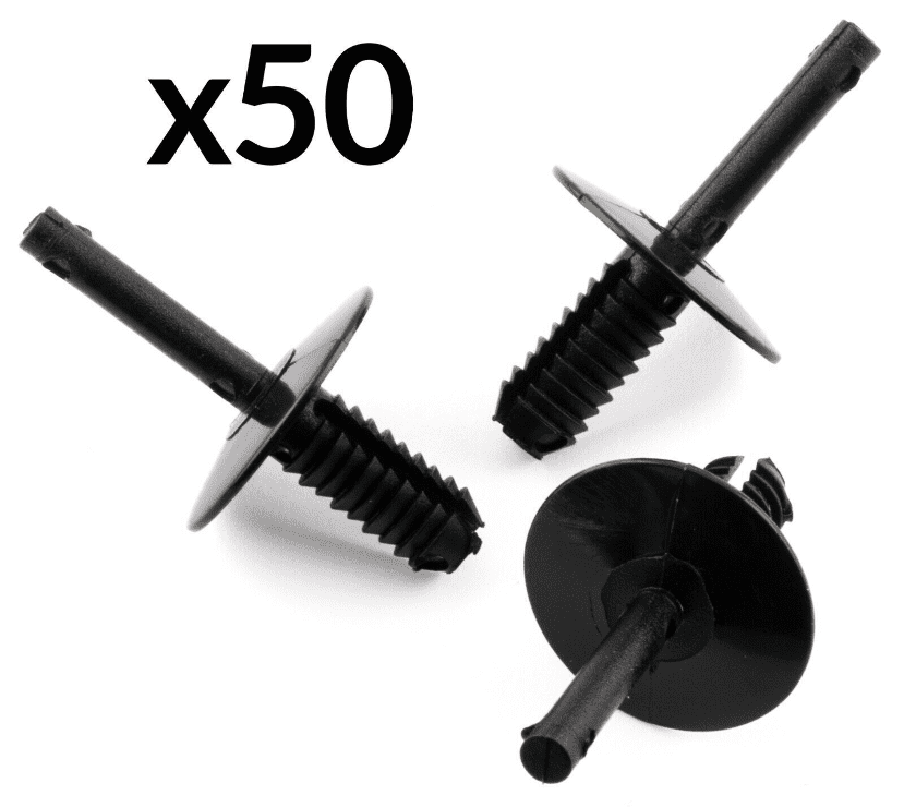 50x Black Plastic Expansion Rivet Cover Retainer Trim Clips for BMW E34 E36 E38