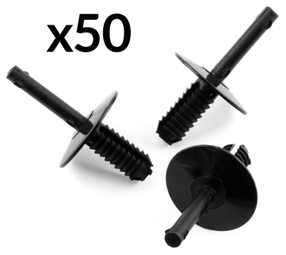 50x Black Plastic Expansion Rivet Cover Retainer Trim Clips for BMW E34 E36 E38