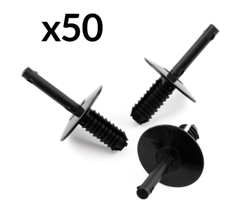 50x Black Plastic Expansion Rivet Cover Retainer Trim Clips for BMW E34 E36 E38