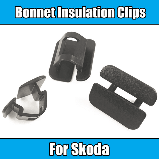 50x Black Plastic Retainer Clips for Skoda Bonnet Sound Insulation Deadener