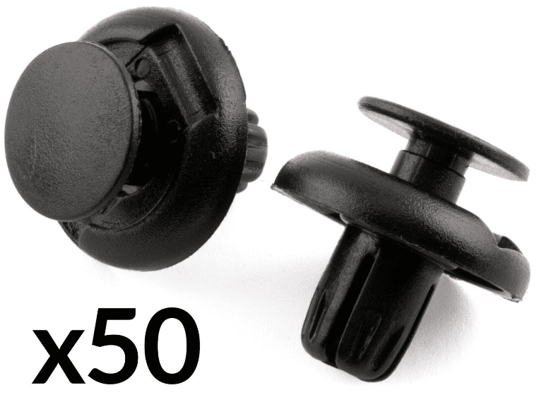 50x Black Plastic Rivet Clips for Ford Honda Mitsubishi Wheel Arch Lining Bumper