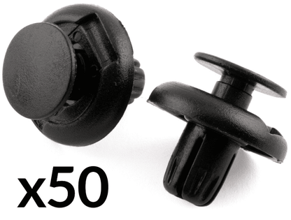 50x Black Plastic Rivet Clips for Ford Honda Mitsubishi Wheel Arch Lining Bumper