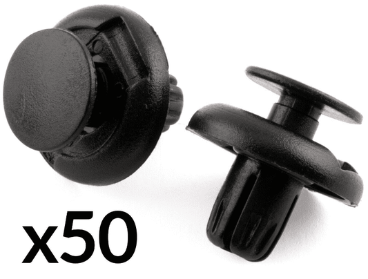50x Black Plastic Rivet Clips for Ford Honda Mitsubishi Wheel Arch Lining Bumper