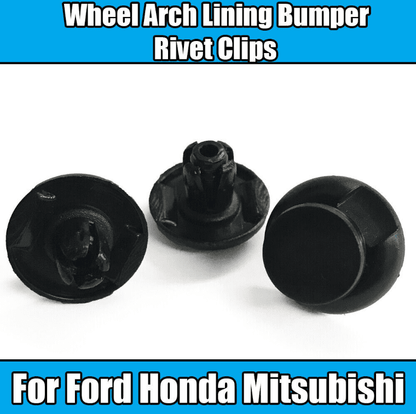 50x Black Plastic Rivet Clips for Ford Honda Mitsubishi Wheel Arch Lining Bumper