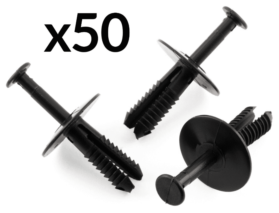 50x Black Plastic Rivet Trim Clips for Vauxhall Corsa Astra Vectra Zafira Bumper