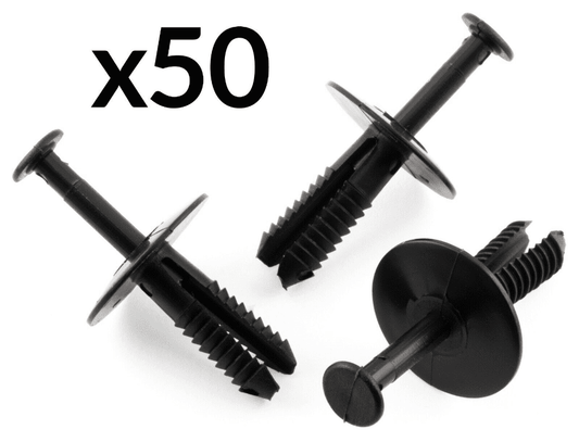 50x Black Plastic Rivet Trim Clips for Vauxhall Corsa Astra Vectra Zafira Bumper