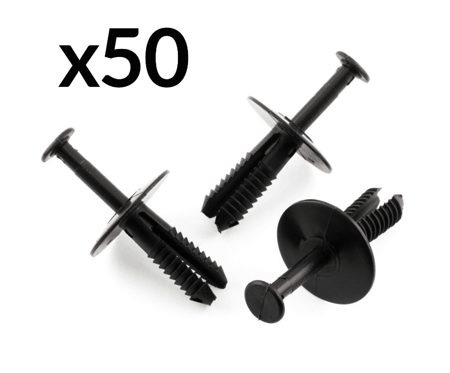 50x Black Plastic Rivet Trim Clips for Vauxhall Corsa Astra Vectra Zafira Bumper
