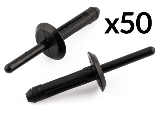 50x Black Plastic Rivet Trim Fastener Mounting Clips for Chrysler Ford GM Jeep