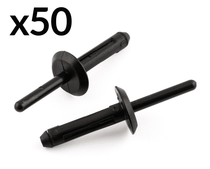 50x Black Plastic Rivet Trim Fastener Mounting Clips for Chrysler Ford GM Jeep