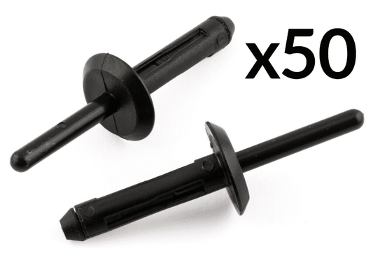 50x Black Plastic Rivet Trim Fastener Mounting Clips for Vauxhall Opel GM Jeep