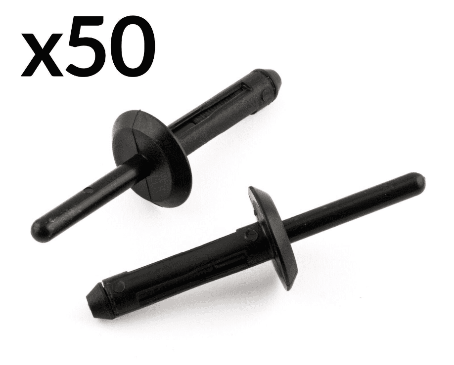 50x Black Plastic Rivet Trim Fastener Mounting Clips for Vauxhall Opel GM Jeep