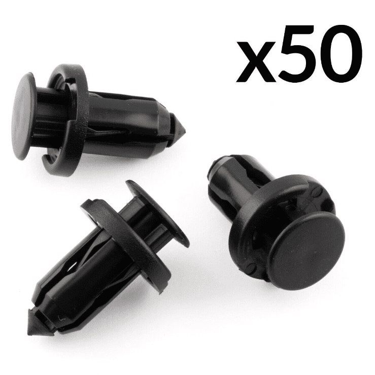 50x Black Plastic Trim Clip Rivet for Honda Nissan CRV Civic Bumper Bonnet